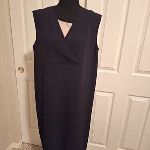 Navy blue v neck dress XL